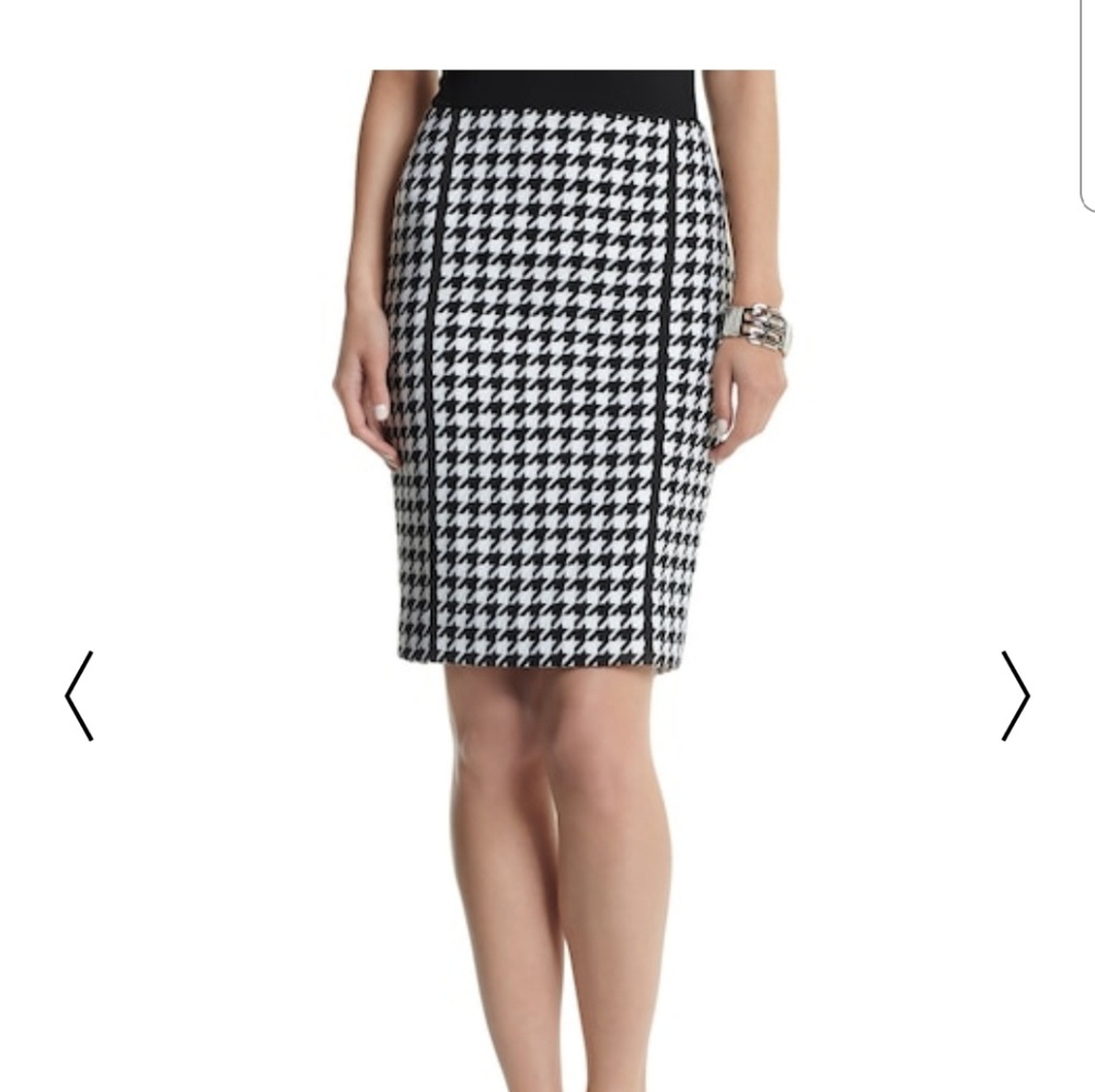 White House Black Market Houndstooth Midi Skirt